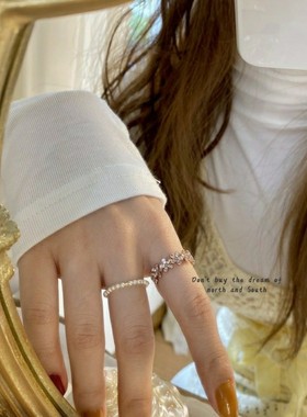 轻奢定制玫瑰开口指环花朵戒指