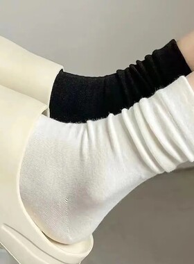 【下单立减50】白色袜子可堆堆月子袜学生ins潮长筒袜日系ZP