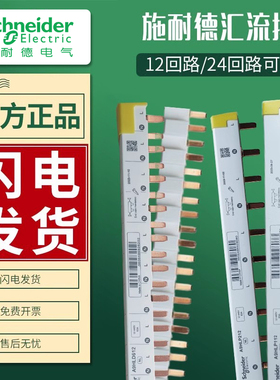 施耐德汇流排2P接线排1P+N端子12位3P回路排24位空气开关铜排正品