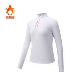 安踏CHN系列丨高弹长袖t恤女春季新款磨毛保暖针织上衣162617404S