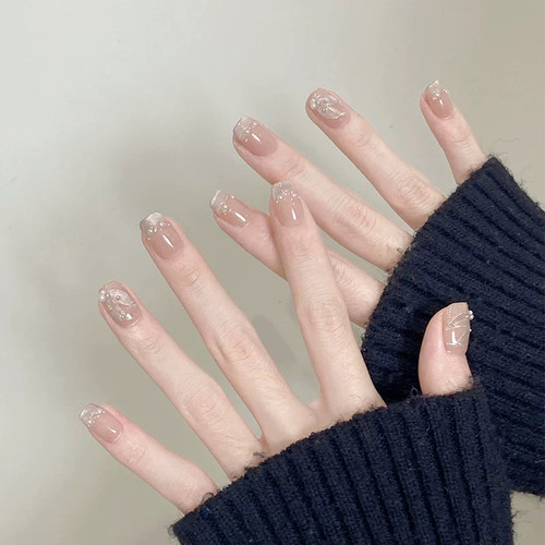 纯欲超仙鱼尾超短款温柔气质可拆卸假指甲贴片手工穿戴甲美甲贴片