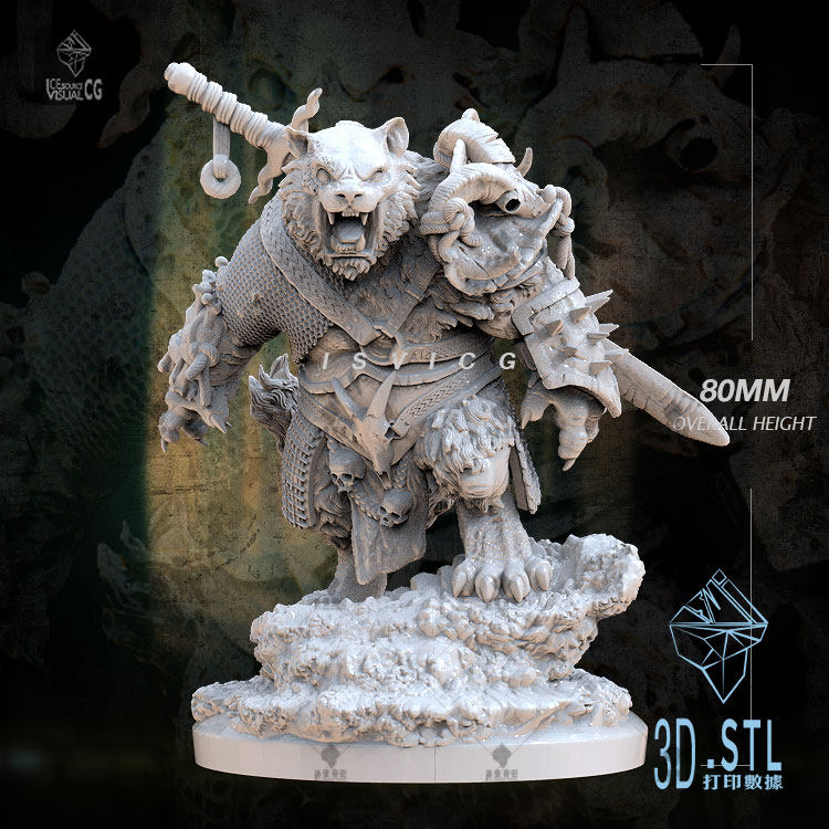 猛虎战士[文件白胚]定制3D打印模型数据stl人物手办高精圆雕素材