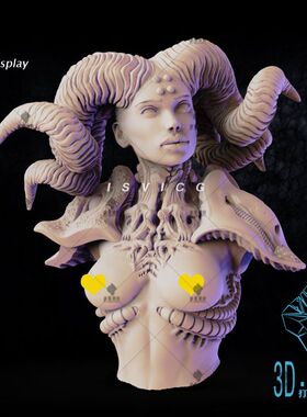 羊人女战士2款3D打印模型stl游戏人物三维立体精雕圆雕图素材文件