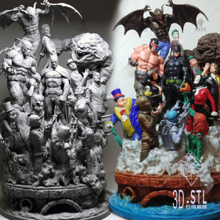 24DC家族蝙蝠侠群体合集 3D打印模型STL游戏影视人物手办素材