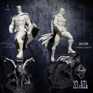 Batman蝙蝠侠塑像 3D打印模型stl立体精圆雕Gambody素材文件