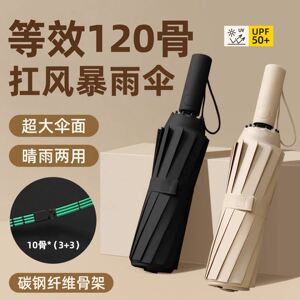120骨黑胶雨伞加大加固晴雨两用
