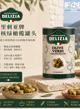 意大利得里刺亚牌去核绿橄榄罐头 4.35公斤 Pitted Green Olives