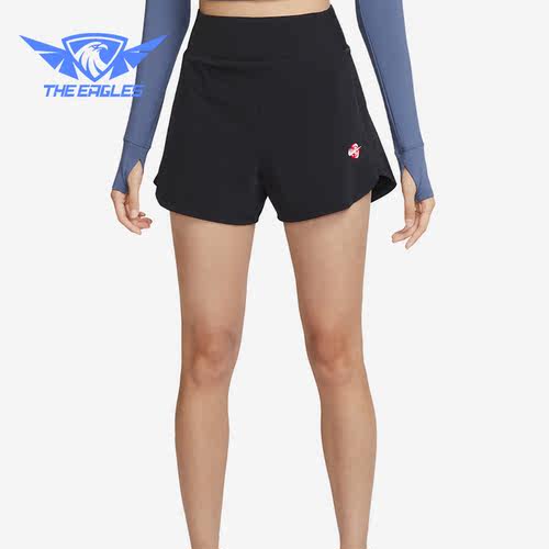 Nike/耐克正品DRI-FIT女子高腰衬里训练运动短裤FQ0695-010