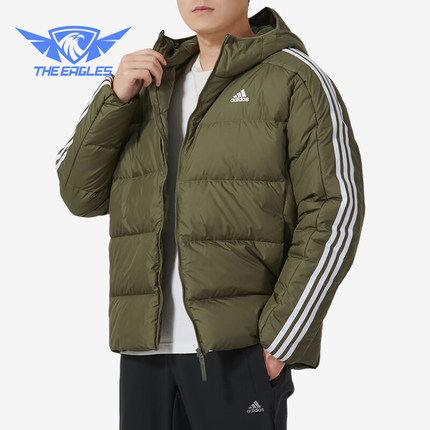 Adidas/阿迪达斯正品冬季新款男子连帽保暖羽绒服上衣IK3214
