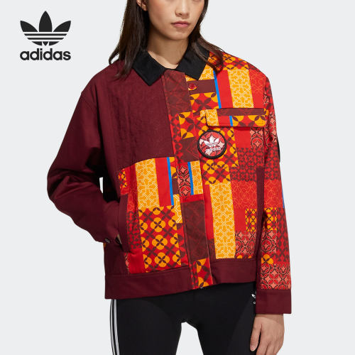 Adidas/阿迪达斯正品三叶草新年款女子保暖运动棉服HD0344