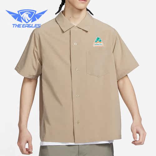 Nike/耐克正品新款男子纽扣翻领运动休闲短袖衬衫DV9078-247