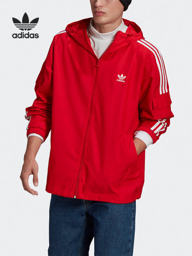 Adidas/阿迪达斯正品三叶草男子连帽运动风衣夹克外套 GN3473