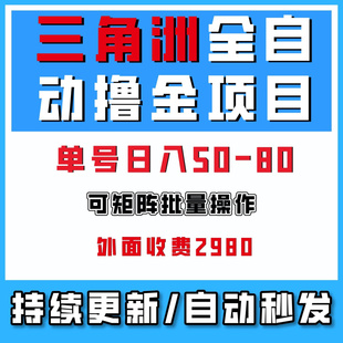 三角洲游戏全自动挂机撸收益可批量放大副业赚钱项目网络搬砖