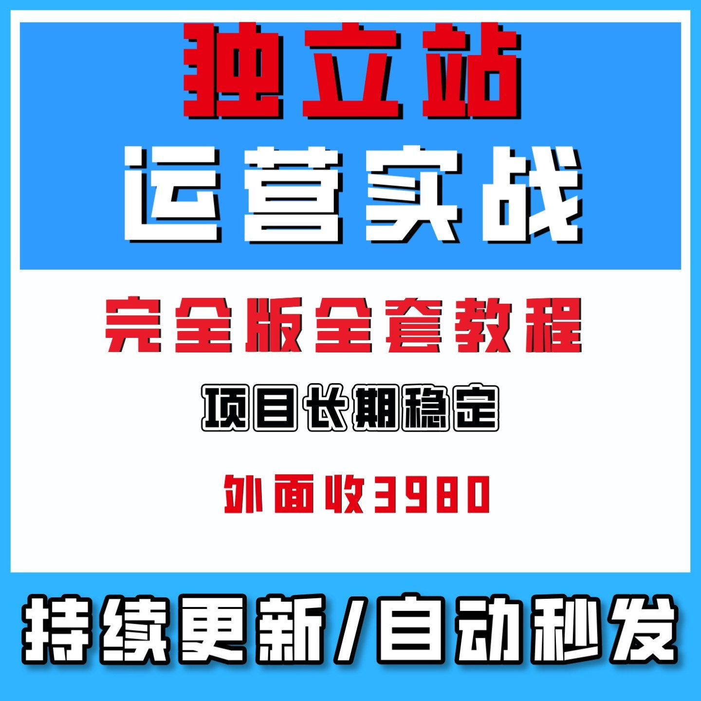 2026独立站运营教程跨境电商独立站视频开店课程培训指导