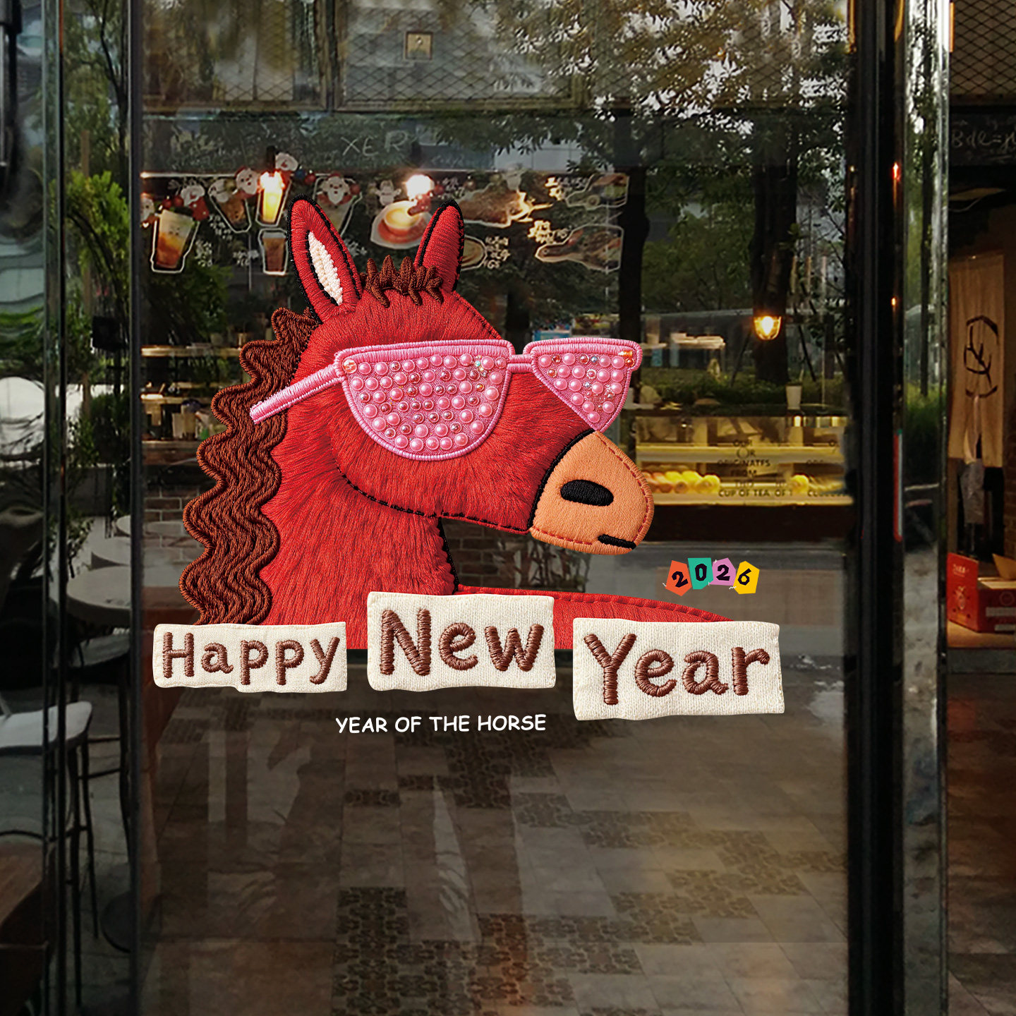 新年装饰2026玻璃门贴纸春节马年氛围场景窗贴布置商场节庆静电贴,家居饰品,软装墙贴,淘宝优惠券,粉丝福利购,淘宝优惠卷