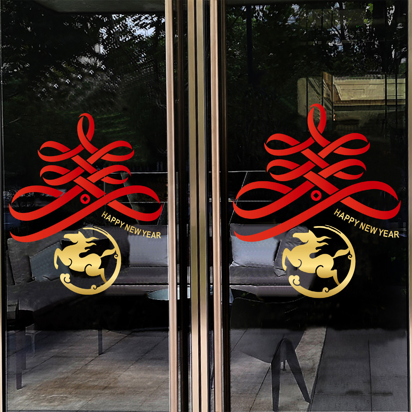 新年装饰马年窗花玻璃门贴纸场景橱窗2026过年新春静电贴装扮窗贴,家居饰品,软装墙贴,淘宝优惠券,粉丝福利购,淘宝优惠卷