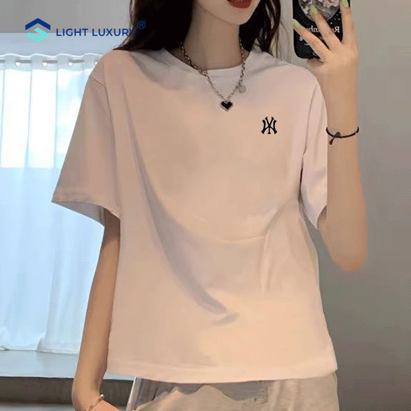 白色短袖t恤女宽松洋气高级白色