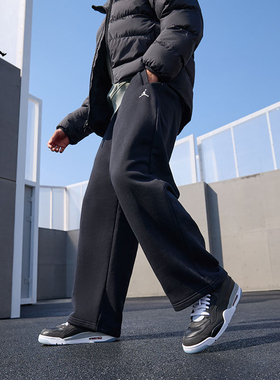 耐克乔丹男子超宽松直筒长裤春OVERSIZE风加绒卫裤JORDAN IB7239
