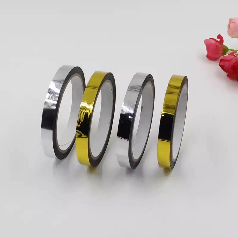 花艺粘性胶带丝网花纸花手工diy制作材料绿胶带金银色纸艺胶布