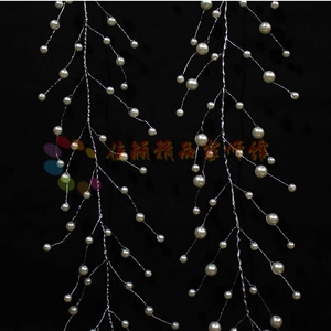 婚庆布景道具珠花珍珠串扭珠串绢花装饰背景饰品手工艺品铁丝穿珠