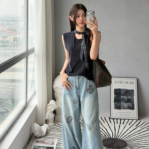 己衣夏季针织马甲女外搭送丝巾