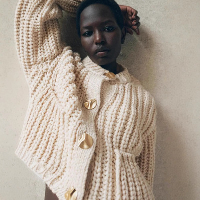 Women's thick button sweater jacket女装粗线纽扣毛衣外套