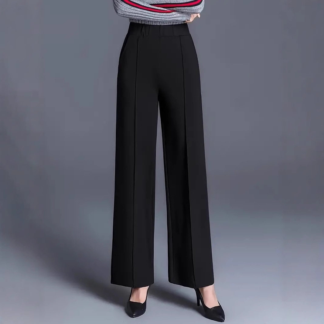 Women's straight leg trousers女装西裤中腰口袋垂感通勤直筒