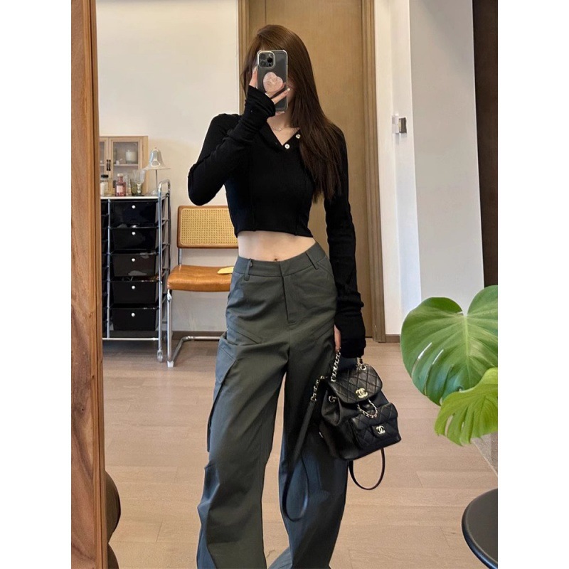 Cargo Pants Low Rise Wide Leg Casual Baggy Sweatpants Grunge