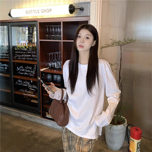 top pullover sleeved long white with base Women shirt