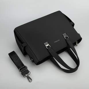 新款男士手提包牛津布休闲商务公文包大容量斜挎电脑包展会资料袋