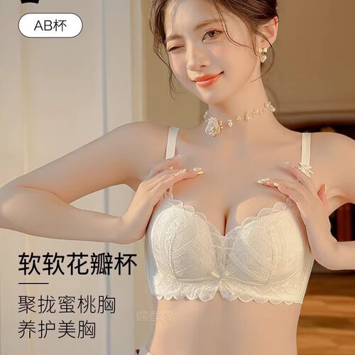 2024新款蕾丝小胸聚拢文胸无钢圈
