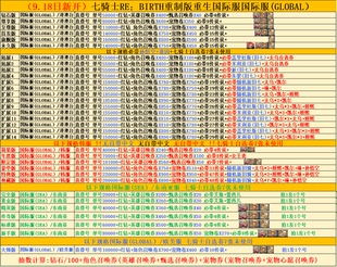 seven knightsre birth七骑士重生国际服港澳台日服 自抽号初始号