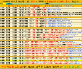 SD高达G世纪世代永恒港台服国际服开局初始号自选组合号自抽日服