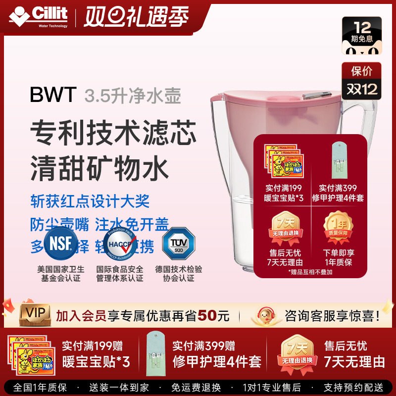 德国BWT倍世直饮净水壶过滤器