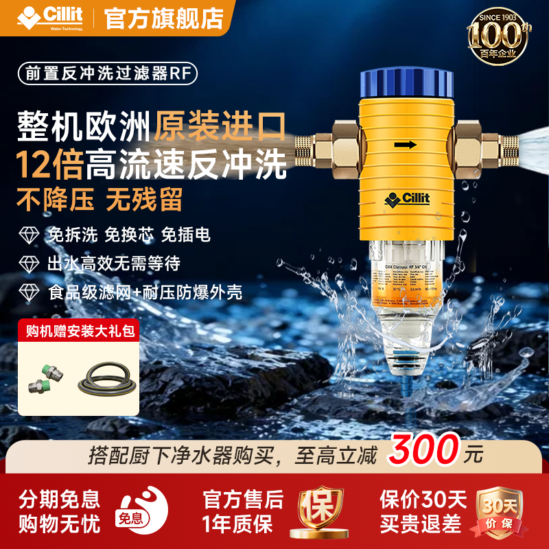 Cillit水丽进口前置过滤器家用自来水进口净水器反冲洗大流量 RF