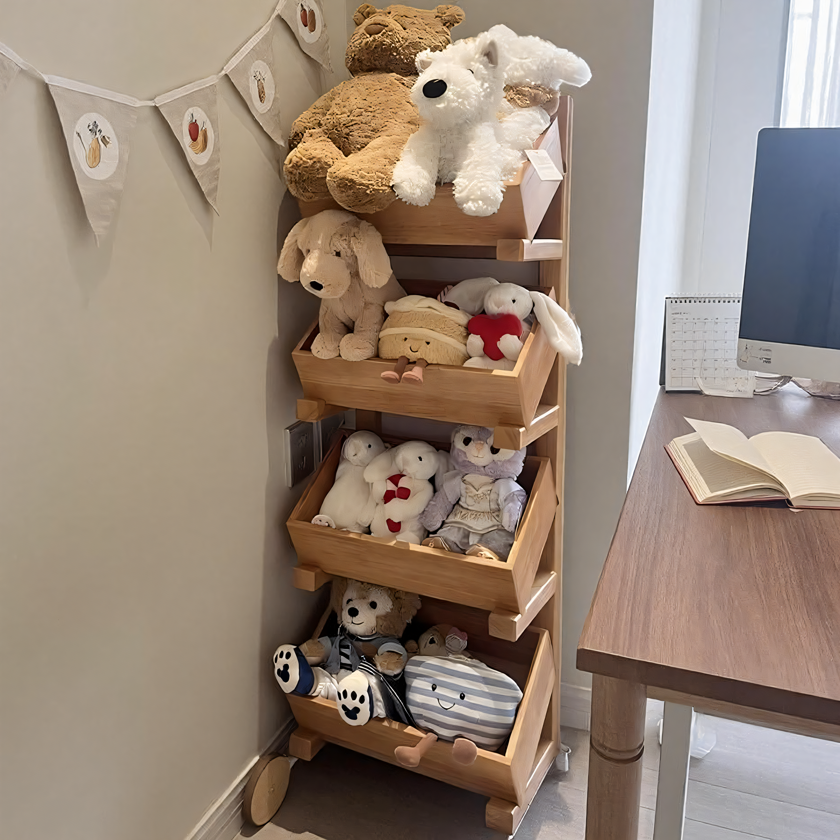 居家床头置物柜收纳储物玩偶星黛露Jellycat毛绒玩具公仔展示架子
