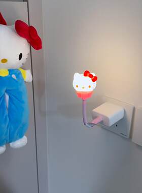 哈喽kitty小夜灯床头氛围卧室睡眠灯插电款声控感应婴儿喂奶护眼