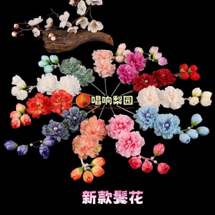 新款戏剧戏曲花旦小旦头花鬓花京越剧丫鬟耳边花青衣双朵头饰绢花