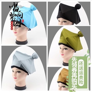 唱响梨园新款戏曲京越剧黄梅戏家丁家奴小二书童帽武松黑色素罗帽