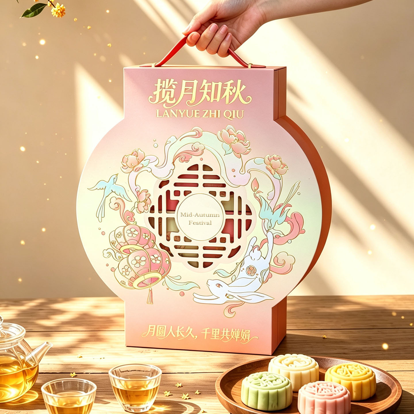 2026中秋节月饼礼盒包装盒空盒高档手提盒酒店中秋礼盒定制印logo