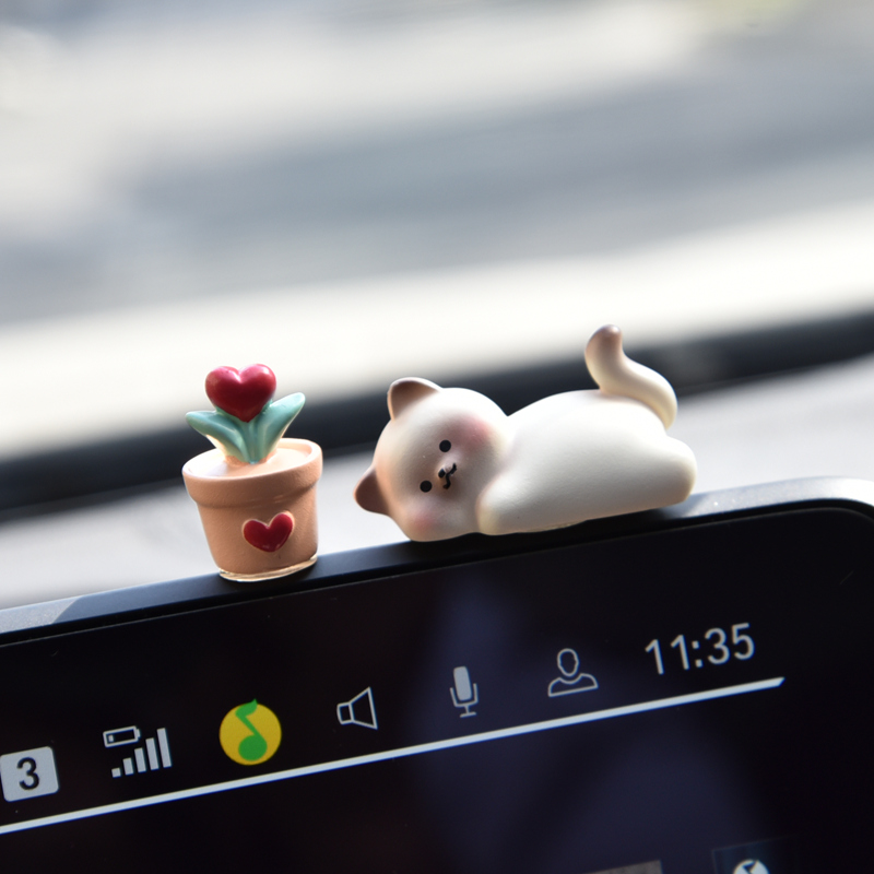 猫咪个性创意车载显示器屏幕摆件