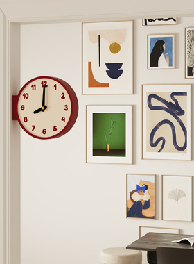 挂钟ins风钟表室内2025新款轻奢时钟转角双面挂钟艺术挂钟拐角钟