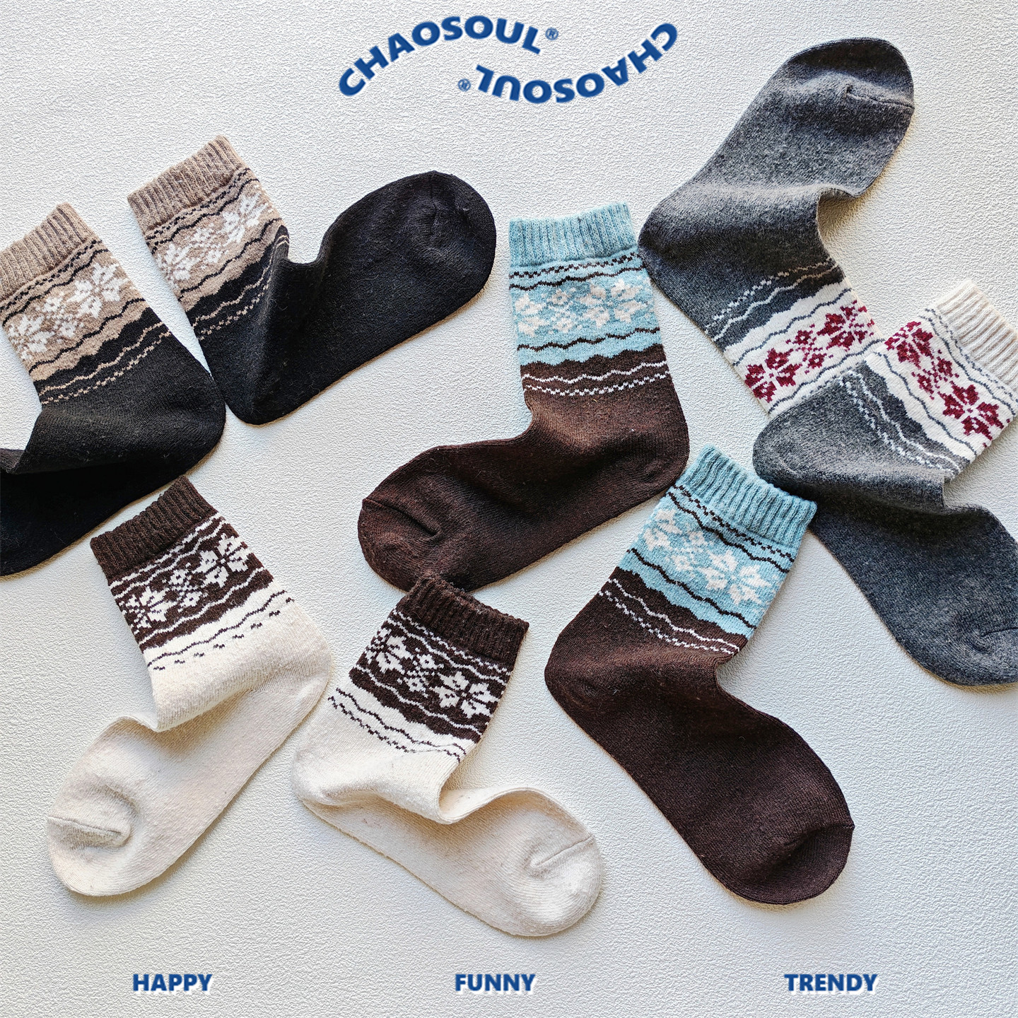 费尔岛加绒加厚保暖长袜子女秋冬季日系复古雪花中筒袜外穿堆堆袜,女士内衣/男士内衣/家居服,中筒袜,淘宝优惠券,粉丝福利购,淘宝优惠卷