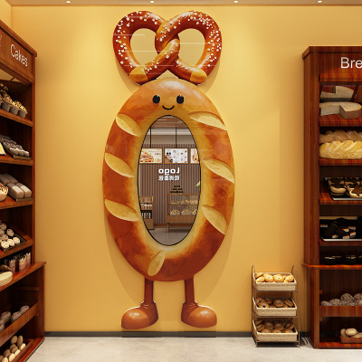 网红镜子打卡拍照区面包烘焙蛋糕店墙面装饰贴氛围布置门口画咖啡
