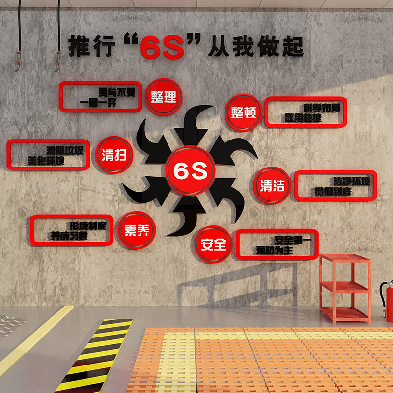 汽车6s维修美容店墙面装饰海报修理厂车间文化背景墙贴纸洗车形象