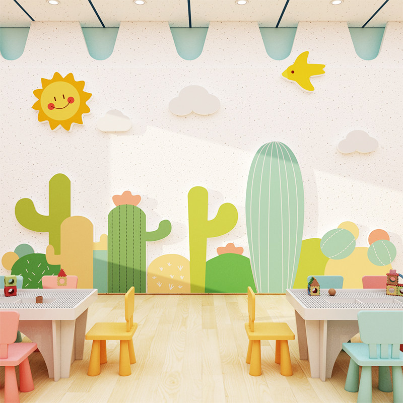 仙人掌贴幼儿园墙面装饰托管班级室形象走廊春天环创主题成品文化,家居饰品,文化墙贴,淘宝优惠券,粉丝福利购,淘宝优惠卷