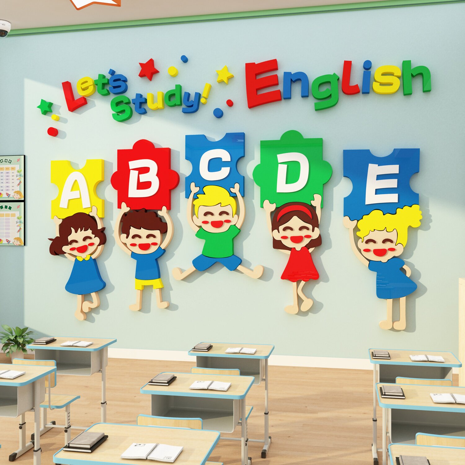 英语教室布置装修幼儿园环境创新主题培训机构工作室角落举办文化