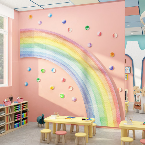幼儿园墙面装饰彩虹立体贴纸托管环创主题成品多巴胺儿童房间背景