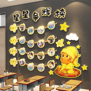 群星闪耀主题班级之墙贴荣誉榜教室布置装 饰幼儿园环创文化小学组