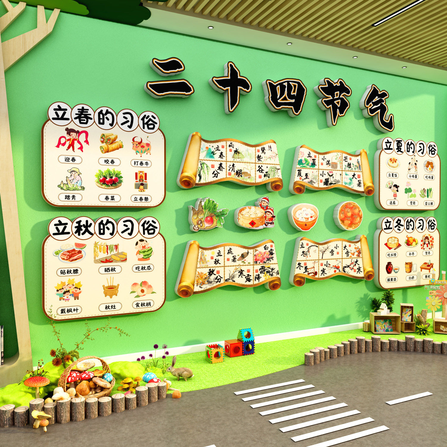 幼儿园24节气中国传统文化墙贴